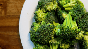 Over heads shot broccoli florets